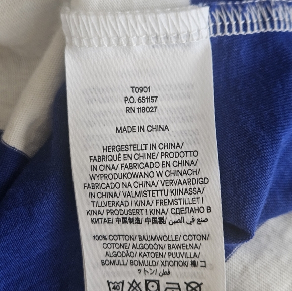 Boden Blue and White Fitted Short Sleeve Tee - Picture 8 of 8